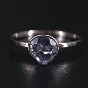 14K WHITE GOLD TAZANITE RING SIZE 6.75